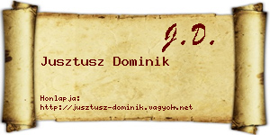 Jusztusz Dominik névjegykártya