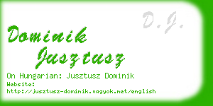 dominik jusztusz business card